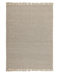 Miniatyrbilde 6 av 8: Teppe Beige Jute og Bomull 140 x 200 cm Frynser Håndvevd Boho Gang Soverom
