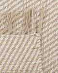 Miniatyrbilde 7 av 8: Teppe Beige Jute og Bomull 140 x 200 cm Frynser Håndvevd Boho Gang Soverom
