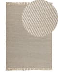Miniatyrbilde 1 av 8: Teppe Beige Jute og Bomull 140 x 200 cm Frynser Håndvevd Boho Gang Soverom