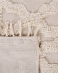 Miniatyrbilde 6 av 6: Bomullsteppe Teppe Beige 160 x 230 cm Quatrefoil Marokkansk Mønster Stue Soverom