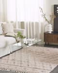 Miniatyrbilde 2 av 6: Bomullsteppe Teppe Beige 160 x 230 cm Quatrefoil Marokkansk Mønster Stue Soverom