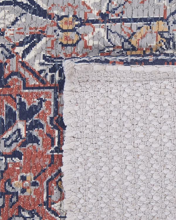 Teppe flerfarget polyester og bomull 140 x 200 cm orientalsk mønster stue soverom