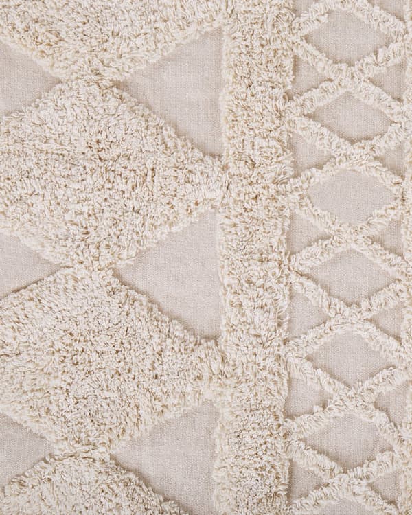 Bomullsteppe Teppe Beige 80 x 150 cm cm Geometrisk Mønster Stue Soverom