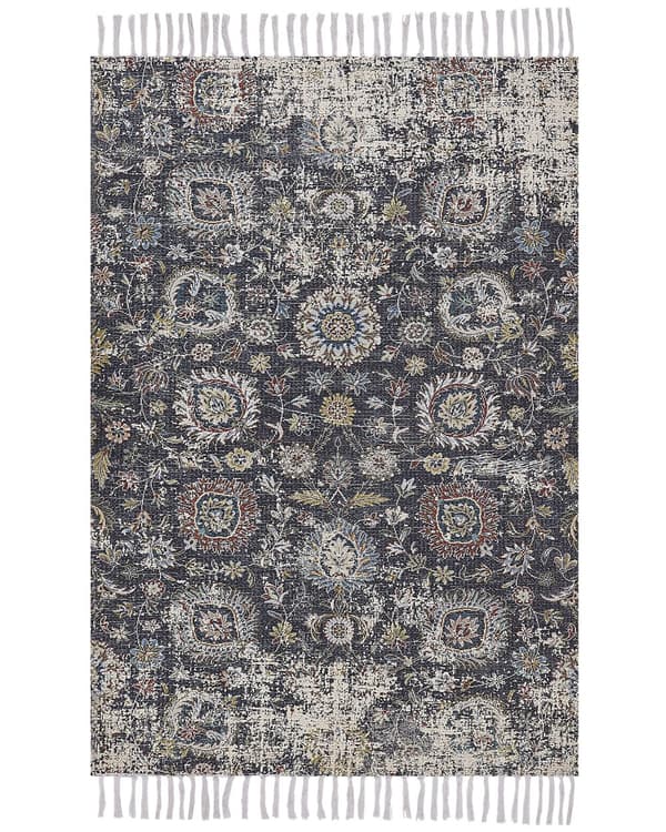 Teppe Flerfarget Bomull Polyester 150 x 230 cm Håndvevd Frynser Orientalsk mønster Stue Soverom