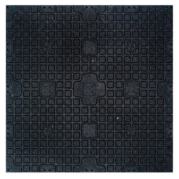 Sportgolvplatta Pure Black - 100x100 cm - 20 mm