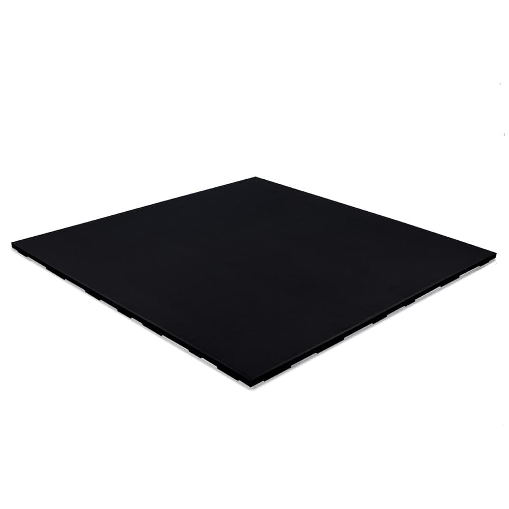 Sportgolvplattor 'Pure Black' - 100x100 cm - 20 mm - Svart EPDM och SBR