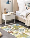 Pikkukuva 2 / 6: Matto monivärinen 80 x 150 cm villa suorakulmio lehtikuvio käsin tuftattu boho perinteinen