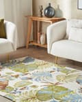 Pikkukuva 2 / 6: Matto monivärinen 160 x 230 cm villa suorakulmio lehtikuvio käsin tuftattu boho perinteinen