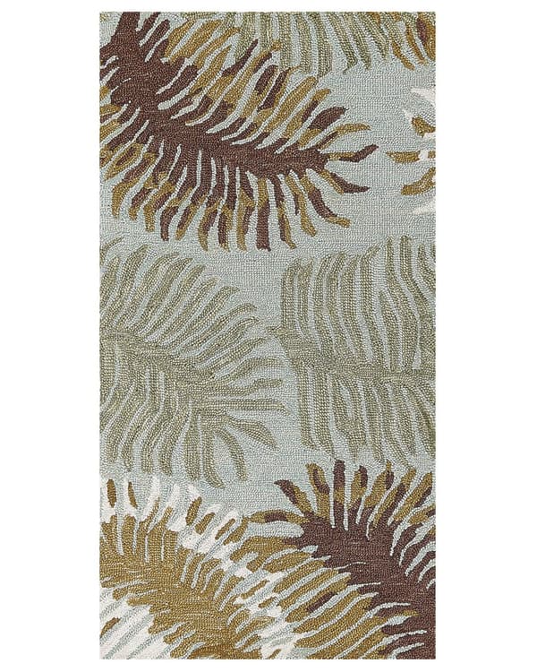 Matto monivärinen 80 x 150 cm villa lehtikuvio suorakulmio käsin tuftattu boho perinteinen