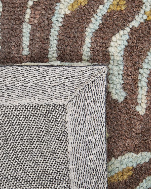 Matto monivärinen 80 x 150 cm villa lehtikuvio suorakulmio käsin tuftattu boho perinteinen