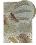 Pikkukuva 1 / 6: Matto monivärinen 140 x 200 cm villa lehtikuvio suorakulmio käsin tuftattu boho perinteinen