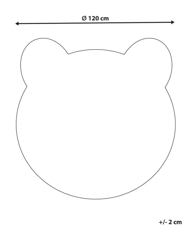 Matto ruskea polyesteri 120 cm pyöreä karhun muotoinen lastenhuoneen matto