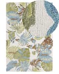 Pikkukuva 1 / 6: Matto monivärinen 140 x 200 cm villa suorakulmio lehtikuvio käsin tuftattu boho perinteinen