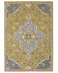 Miniatyrbild 4 av 6: Matta Gul och Blå Ull 160 x 230 cm Orientalisk Vintage Vardagsrum Sovrum