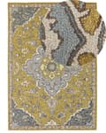 Miniatyrbild 1 av 6: Matta Gul och Blå Ull 160 x 230 cm Orientalisk Vintage Vardagsrum Sovrum