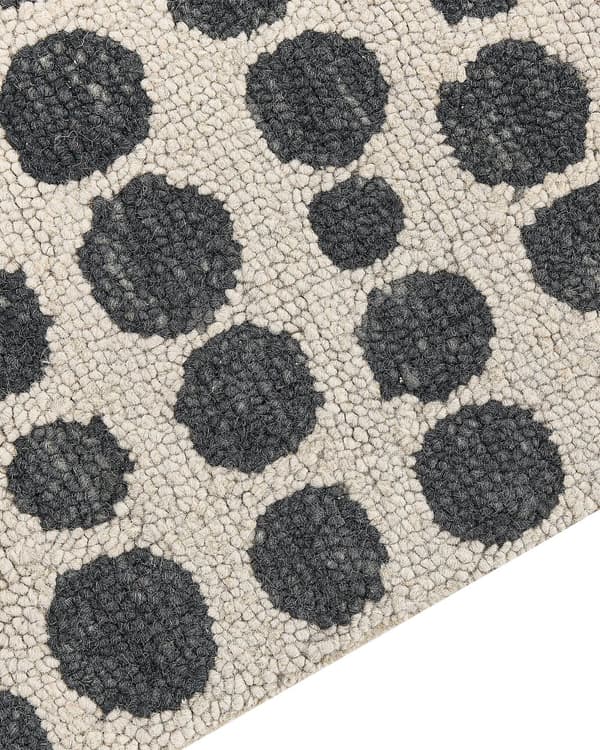 Matto beige/musta villa 80 x 150 cm pilkullinen kuvio olohuoneeseen boho-tyyli