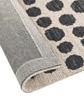 Pikkukuva 6 / 6: Matto beige/musta villa 80 x 150 cm pilkullinen kuvio olohuoneeseen boho-tyyli