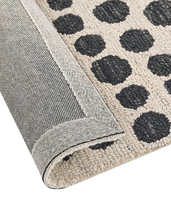 Matto beige/musta villa 80 x 150 cm pilkullinen kuvio olohuoneeseen boho-tyyli
