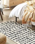 Pikkukuva 2 / 6: Matto beige/musta villa 80 x 150 cm pilkullinen kuvio olohuoneeseen boho-tyyli
