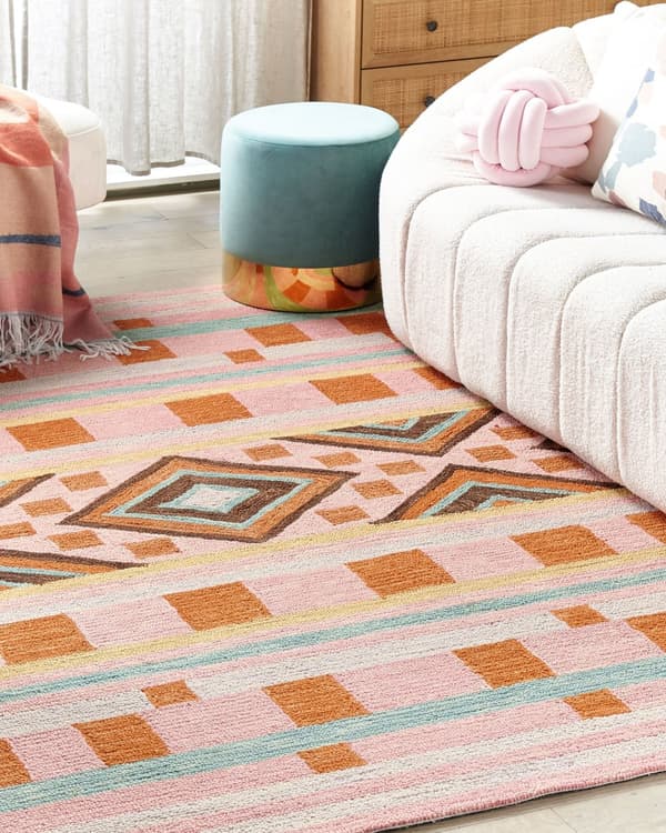 Matto villa monivärinen 160 x 230 cm geometrisella kuvioinnilla boho-tyyli