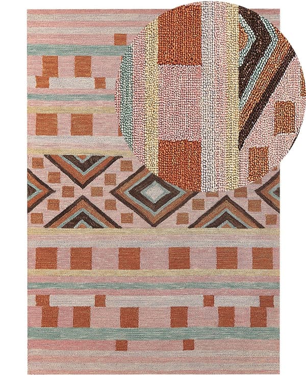 Matto villa monivärinen 160 x 230 cm geometrisella kuvioinnilla boho-tyyli