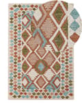 Pikkukuva 1 / 6: Matto monivärinen villa 140 x 200 cm geometrisilla kuvioilla boho-tyyli