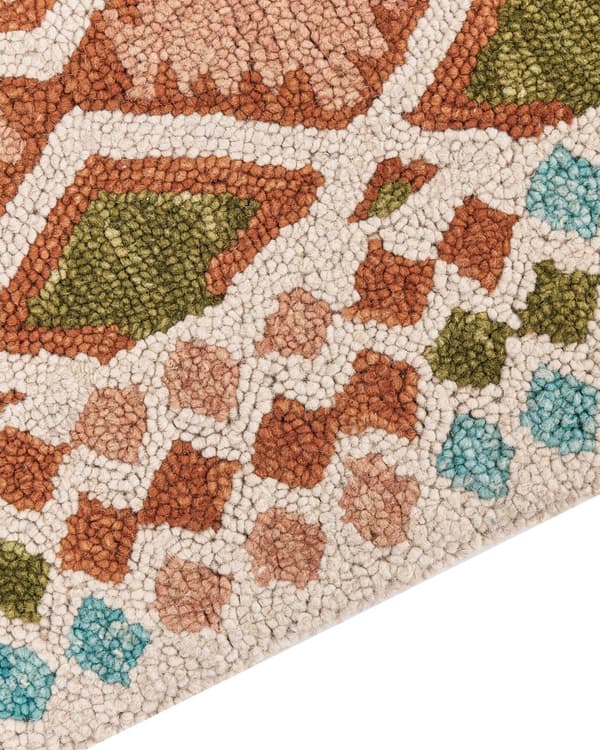 Matto monivärinen villa 200 x 200 cm geometrisilla kuvioilla boho-tyyli