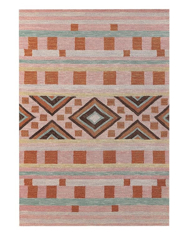 Matto villa monivärinen 140 x 200 cm geometrisella kuvioinnilla boho-tyyli