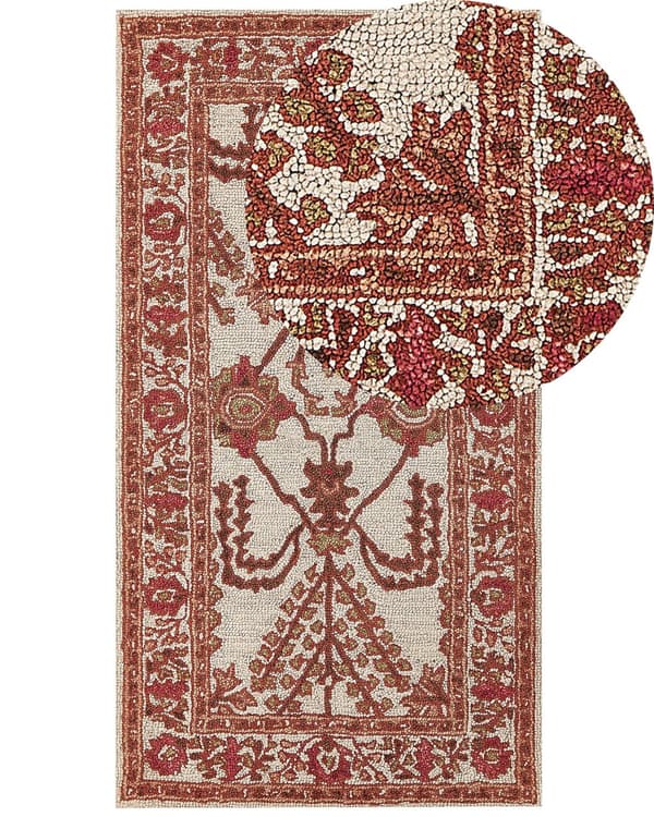Matto oranssi/beige villa 80 x 150 cm itämainen koristeellinen boho-tyyli