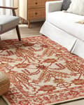 Pikkukuva 2 / 6: Matto oranssi/beige villa 200 x 200 cm itämainen koristeellinen boho-tyyli