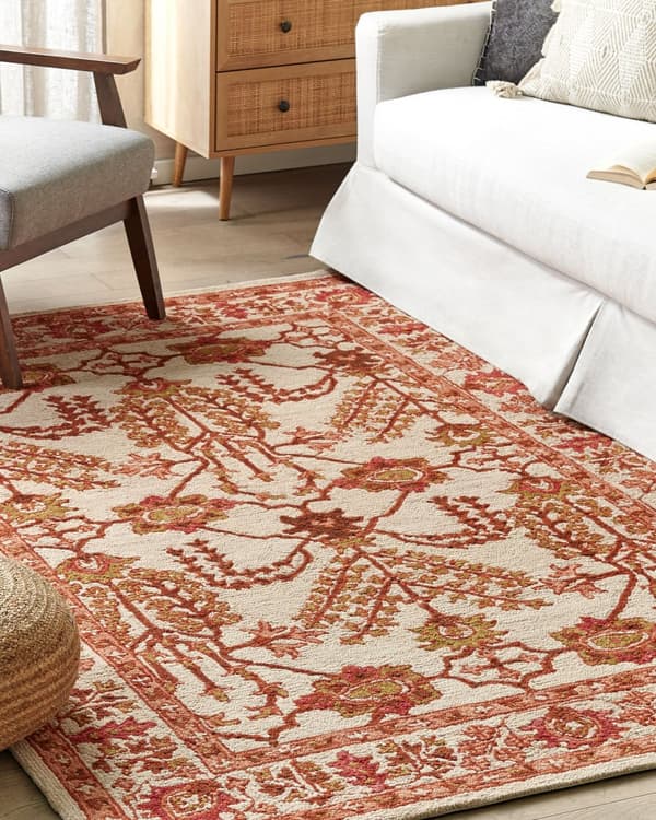 Matto oranssi/beige villa 200 x 200 cm itämainen koristeellinen boho-tyyli