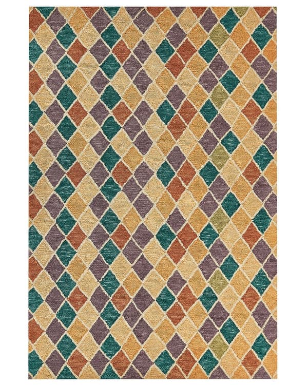 Teppe Ull Flerfarget 160 x 230 cm Geometrisk mønster Håndtuftet Innredning Stue Soverom
