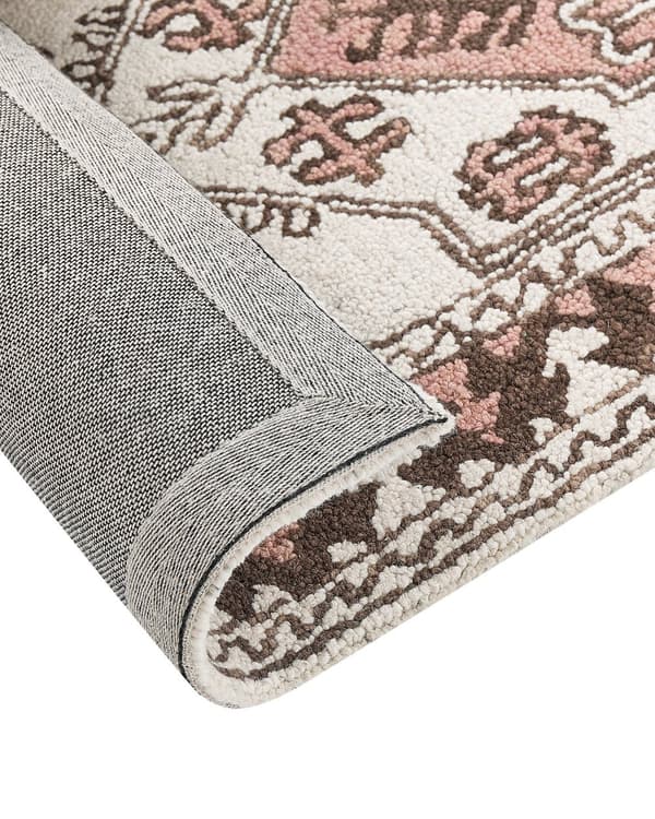 Gulvteppe Flerfarget Ull 80 x 150 cm Håndtuftet Geometrisk Orientalsk Mønster Boho Stue Soverom