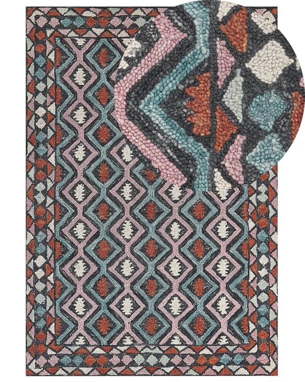 Teppe Flerfarget Ull 160 x 230 cm Orientalsk mønster Håndtuftet Boho Innredning Stue Soverom