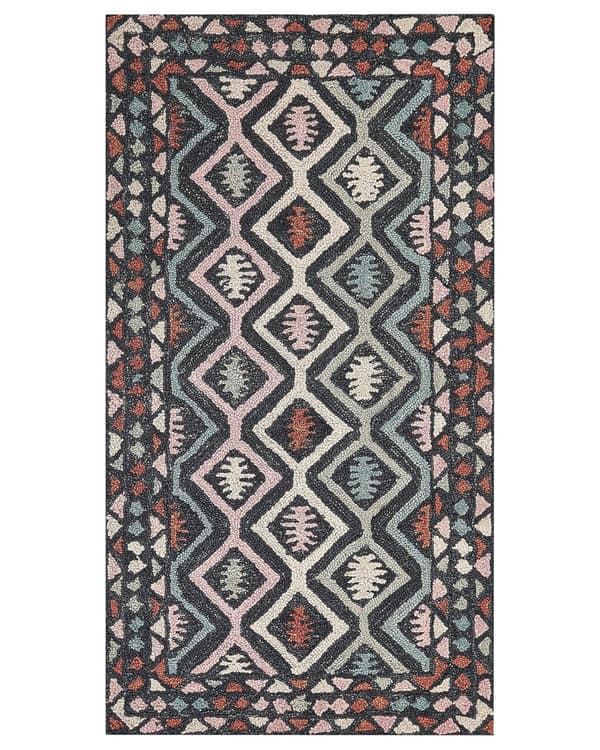 Teppe Flerfarget Ull 80 x 150 cm Orientalsk mønster Håndtuftet Boho Innredning Stue Soverom