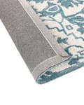 Miniatyrbilde 6 av 6: Teppe Hvit Blå Ull 160 x 230 cm Orientalsk mønster Håndtuftet Boho Tilbehør Innredning Stue Soverom