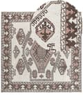 Miniatyrbilde 1 av 6: Gulvteppe Flerfarget Ull 200 x 200 cm Håndtuftet Geometrisk Orientalsk Mønster Boho Stue Soverom