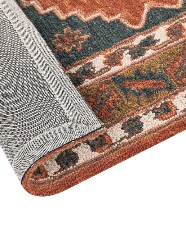 Gulvteppe Flerfarget Ull 200 x 200 cm Håndtuftet Geometrisk Orientalsk Mønster Boho Stue Soverom
