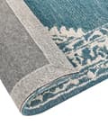 Pikkukuva 5 / 6: Matto valkoinen/sininen villa 200 x 200 cm koristeellinen itämainen tyyli