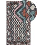 Pikkukuva 1 / 6: Matto monivärinen villa 80 x 150 cm geometrinen kuviointi itämainen tyyli