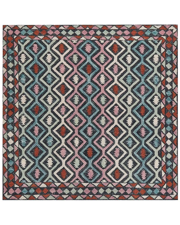 Matto monivärinen villa 80 x 150 cm geometrinen kuviointi itämainen tyyli