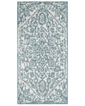 Pikkukuva 4 / 6: Matto valkoinen/sininen villa 80 x 150 cm koristeellinen itämainen tyyli