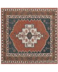 Pikkukuva 4 / 6: Matto monivärinen villa 200 x 200 cm käsintehty lyhyt nukka itämainen kuvio neliö retro tyyli