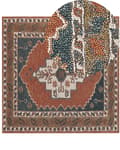 Pikkukuva 1 / 6: Matto monivärinen villa 200 x 200 cm käsintehty lyhyt nukka itämainen kuvio neliö retro tyyli