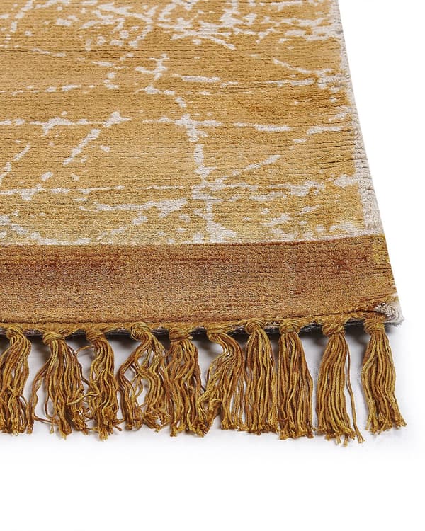 Teppe Oransje Viskose Bomull 160 x 230 cm Viskoseteppe med frynser Dekorativt Tilbehør Moderne Glamour