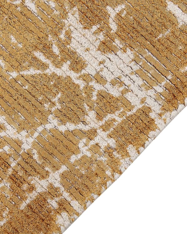 Teppe Oransje Viskose Bomull 160 x 230 cm Viskoseteppe med frynser Dekorativt Tilbehør Moderne Glamour
