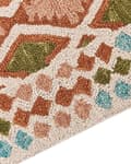 Miniatyrbilde 6 av 6: Teppe Flerfarget Ull 80 x 150 cm Geometrisk mønster Håndtuftet Boho Dekorativt Innredning Stue Soverom