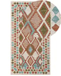 Miniatyrbilde 1 av 6: Teppe Flerfarget Ull 80 x 150 cm Geometrisk mønster Håndtuftet Boho Dekorativt Innredning Stue Soverom