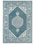 Miniatyrbild 4 av 6: Matta Vit Blå Ull 160 x 230 cm Plattväv Handtuftad Orientaliskt Mönster