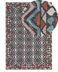 Miniatyrbild 1 av 6: Matta Flerfärgad Ull 140 x 200 cm Plattväv Handtuftad Geometriskt Orientaliskt Mönster